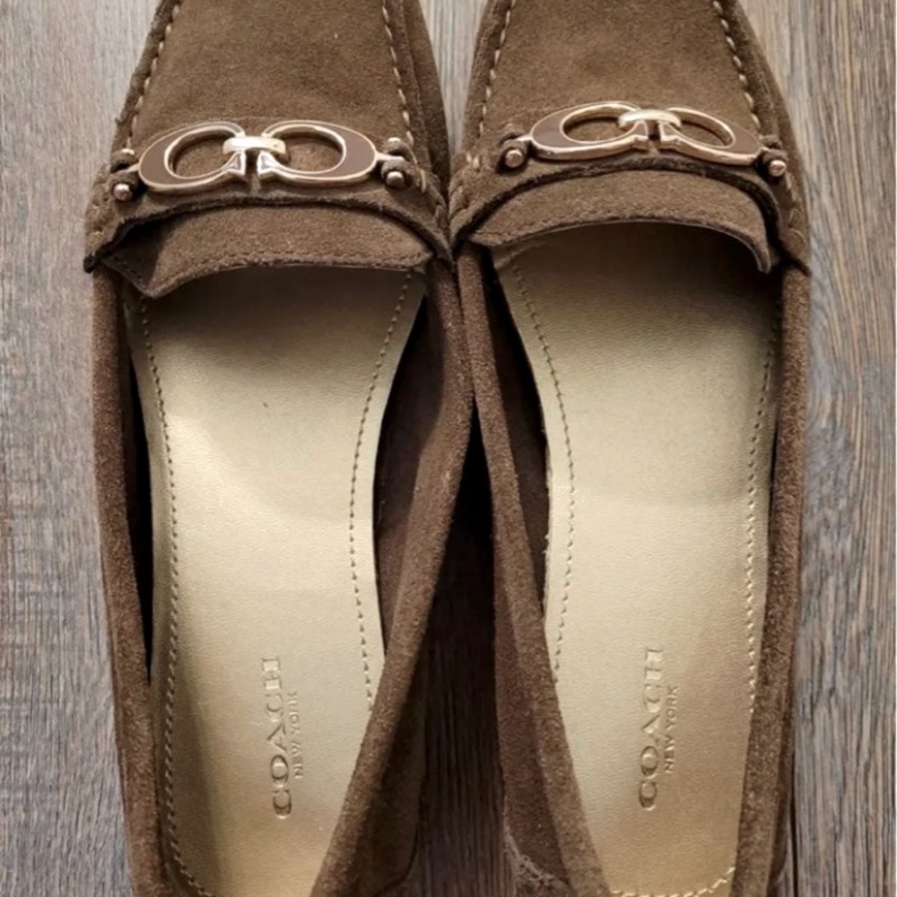 Women’s Brown Suede Coach Loafers size 8.5
